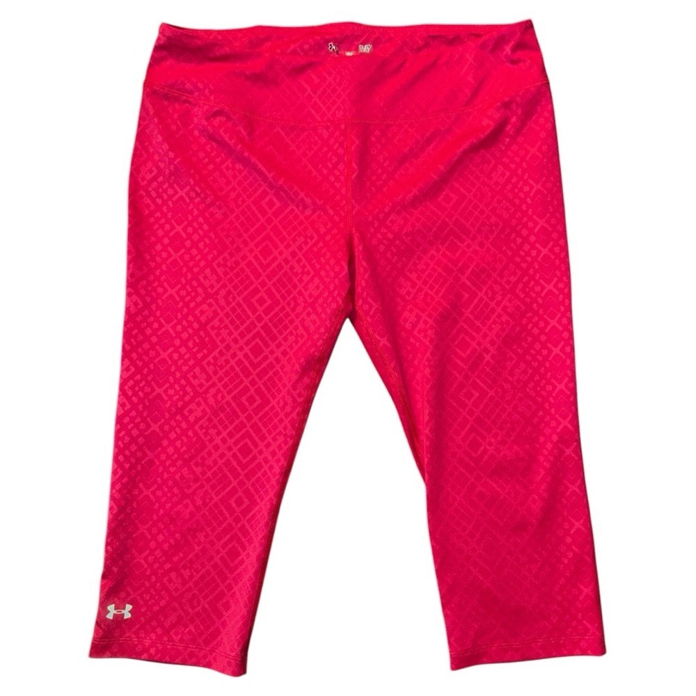 Under Armour Pink Leggings with Capri Length and Moisture Wicking Fabric Sz‎ L